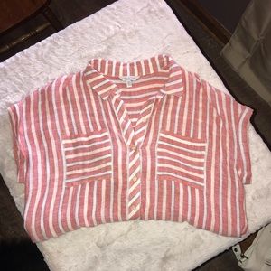 Lucky Brand Short Sleeve Button Down Top